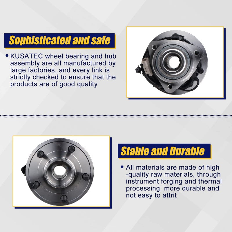 KUSATEC 513234 Front Wheel Bearing and Hub Assembly Fit For Jeep Grand Cherokee 2005 2006 2007 2008 2009 2010  Commander 2006 2007 2008 2009 2010  5 Lug w/ABS - Image 4